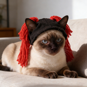 Ensemble de perruques amusantes pour animaux de compagnie, chats, petits chiens, perruque tressée en fil réglable, perruque <span class=keywords><strong>bob</strong></span>, pince à cheveux avec nœud, accessoire <span class=keywords><strong>photo</strong></span> pour Halloween et cosplay - Product Image 6