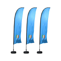 Drapeaux de plumes de plage en polyester à vent volant extérieur Bannières Double face imprimé Promotion Drapeau de publicité commerciale