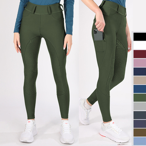 1 Cái Bán Hot Quân Đội Màu Xanh Lá Cây Điện Thoại Pocket Full Seat Silicone Jodhpurs Quần Người Phụ Nữ Cưỡi Ngựa Vớ Cưỡi Ngựa Quần Legging - Product Image 1
