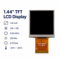 Módulo de Pantalla LCD TFT de 1.44 Pulgadas 128x128, MCU de 8 Bits ST7735S, 20 Pines, 250 Nits, -20~80 ° C para Equipos de Control Industrial Integrados