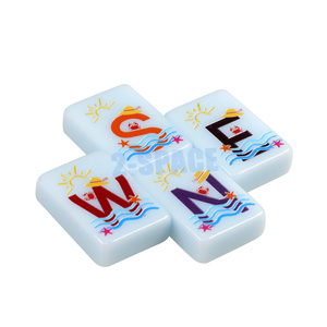 Logo personnalisé de couleur acrylique Mahjong Couleurs vives Poli <span class=keywords><strong>Plage</strong></span> Mahjong Jeu de société Ensemble - Product Image 5
