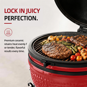 Parrilla de Carbón Cerámica Kamado KIMSTONE de 13 Pulgadas - <span class=keywords><strong>Asador</strong></span> de Mesa para Jardín, Patio y Balcón - Product Image 4