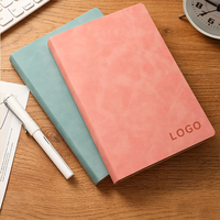 Juego de Cuadernos de Tapa Blanda de Cuero PU 2027 con Bolígrafo, Diario de Escritura Texturizado A5, Logotipo Personalizado en Relieve para Regalo Empresarial de Oficina