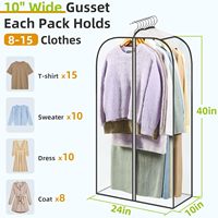 LANDNEOO Lot de 6 housses à vêtements transparentes avec fermeture éclair, double face, pour suspendre vêtements, manteaux, robes, fourrures et costumes (40'' de long)