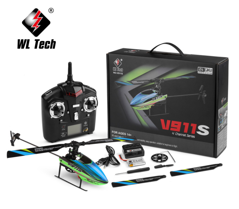 WLtoys V911S RC вертолет 4CH 6G 6-Aixs гироскоп один пропеллер не-aileron RC самолет Дрон RTF игрушки для детей