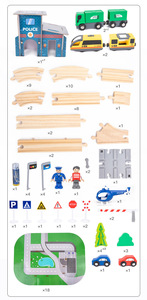 108 pcs road train track set toys <span class=keywords><strong>educazione</strong></span> educativa e della prima infanzia per bambini in legno per costruire strade urbane - Product Image 4