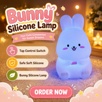 Lampe en forme d'animal pour enfants, lapin, lapin, veilleuse en Silicone pour personnalisation