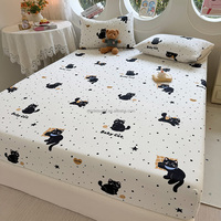 Prix de gros, ensemble de draps ajustés imprimés 3 pièces, 100% microfibre, ensemble de literie doux