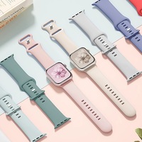 Tali Jam Tangan Fashion Wanita Pria Pilihan Warna Silikon Tali Jam Pintar untuk Apple Watch Aksesoris Tali Jam