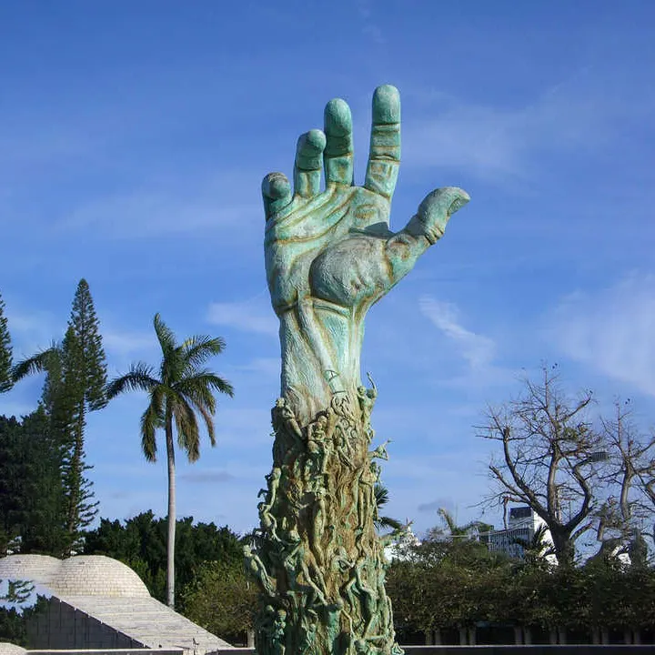 Latón metal arte fundición mujer mano estatua jardín grande bronce Buda manos esculturas para la venta