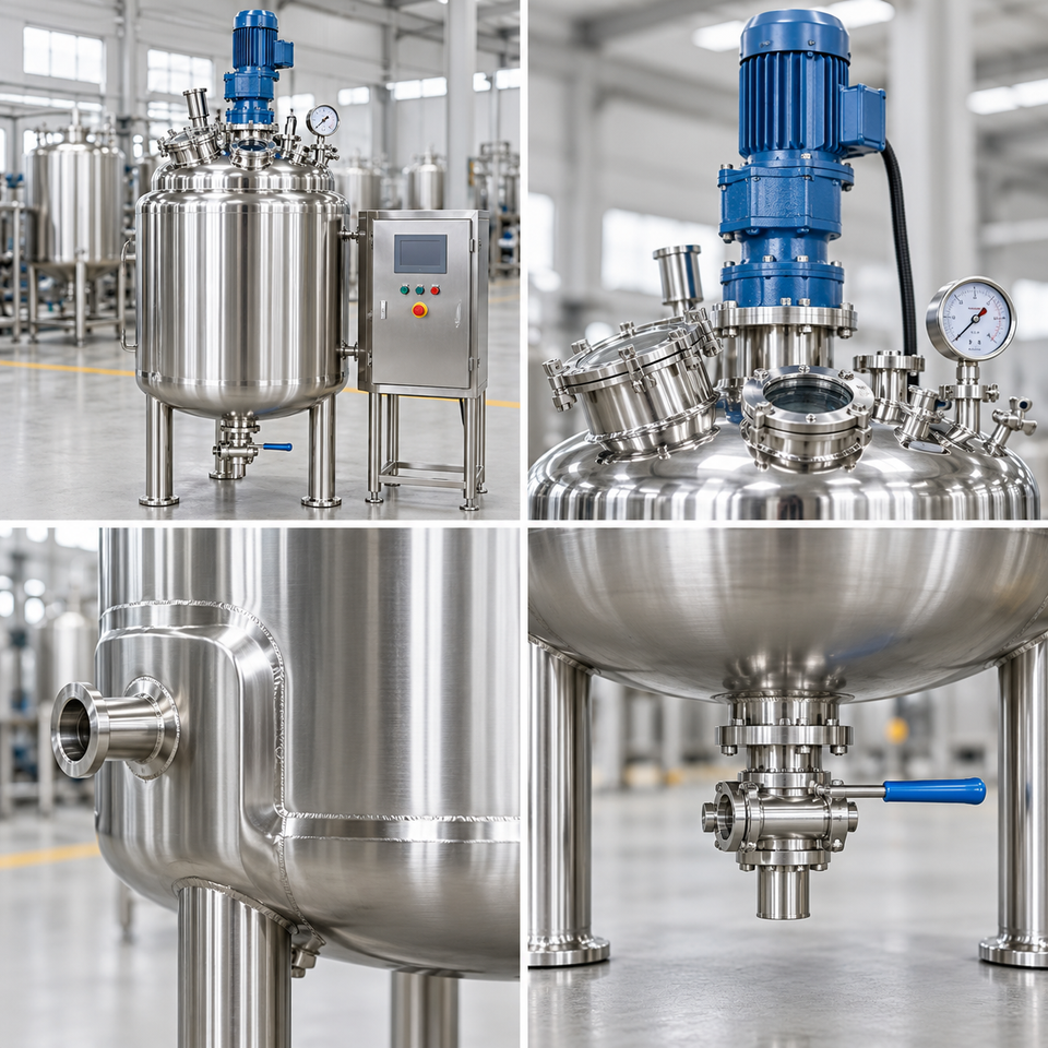 Cooking Mixer Machine Factory SUS 304 Stainless Steel Agitator Mixing Tank Juice Processing Liquid ...
