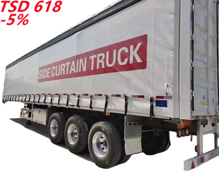 TSD उच्च गुणवत्ता 3 धुरा ब्रांड नया पक्ष पर्दा संलग्न वैन अर्द्ध ट्रेलर ट्रक