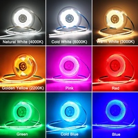 Lampu Strip LED COB CRI90 24v 480leds Ip67 Tahan Air Lampu Strip LED COB Fleksibel Putih 6000k RGB 12v Lampu Strip LED COB