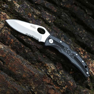 Coltello pieghevole <span class=keywords><strong>SOG</strong></span> SOGzilla SP02-CP - Lama parzialmente seghettata satinata e lucida da 3,25 pollici in 8Cr13MoV, manico GRN, chiusura a blocco - Product Image 6