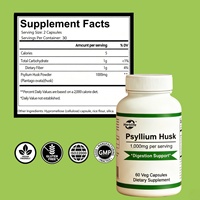 Cápsulas de Psyllium en Polvo, Suplemento Dietético de Fibra Herbal, Venta al Por Mayor de Fábrica, OEM/ODM, Marca Privada