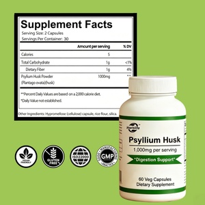 Cápsulas de Psyllium con Extracto Orgánico, Suplemento de Fibra Dietética Herbal, Venta al Por Mayor de Fábrica, OEM/ODM, Marca Privada - Product Image 2