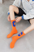 Nouvelles chaussettes de sport pour femmes, design coréen, motif lettre C, en coton, personnalisables, amusantes, de qualité supérieure