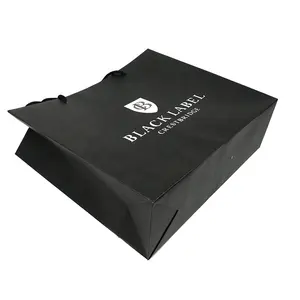 Customised Garment Paper Bags Large Capacity Reusable Gift Bags Recyclable Environmentally Friendly Black Paper Bags