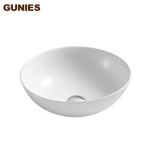 Lavabo mural moderne en céramique blanc pur <span class=keywords><strong>pour</strong></span> salle de bain, lavabo de toilette poli - Product Image 1