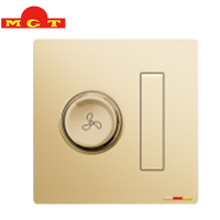 Interrupteur combiné OEM doré à commande unique intégrée pour éclairage et ventilateur, régulateur de vitesse, faible bruit, rotation fluide
