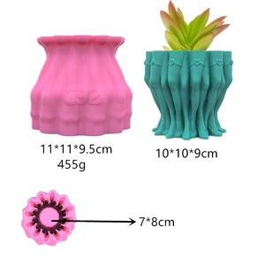 Creativo 3D divertente cartone animato successivo da ragazza di seta a forma di gamba in silicone fai da te cemento cemento cera gesso vaso di fiori - Product Image 2