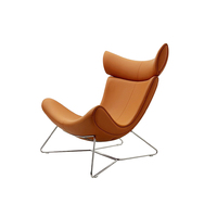 Meubles de luxe en cuir chaise longue de loisirs avec pouf populaire Offre Spéciale salon en acier moderne meubles nordiques 1 ensemble