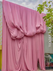 Nuovo mezzo a due strati di seta di ghiaccio tenda di garza di nozze fase decorazione di stoffa per tenda tessuto sfondo di compleanno - Product Image 4