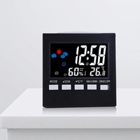 Horloge numérique à calendrier perpétuel, réveil intelligent, rétroéclairage LED, affichage de la température et de l'humidité, écran couleur à commande vocale, plastique