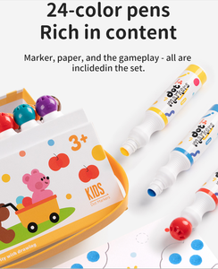Superdots Kids Tekenen Wasbare Art Markers, 24 Kleuren Veilig, Geen Knoeien, Geen Lekken, Bingo Dauber Kleurstempel Graffiti Markers - Product Image 5