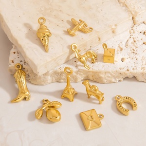 Pendentifs et Breloques de Mode Faits Main en Acier Inoxydable Plaqué Or 18K pour Femmes, Accessoires de Bijoux DIY - Product Image 2