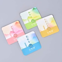 Sachet de thé personnalisé à trois soudures latérales, étanche à l'humidité, en aluminium laminé, avec encoche de déchirement et coins arrondis