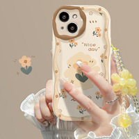 Belle impression de fleur jaune avec Bracelet de perles étui de protection pour téléphone portable en TPU pour Iphone 7 8 X Xr XS 11 12 13 14 15 16 Pro 17