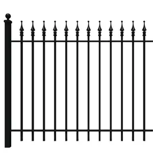 לוחות גדר ברזל מגולוון המורכבים בקלות צינור שחור קישוטי גדר מברזל יצוק גדר גן עליון חנית יצוקה