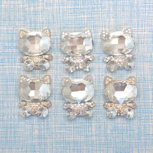 พลอยเทียมรูปแมวส่องแสงเป็นประกายระยิบระยับน่ารัก100ชิ้น/ล็อตสำหรับติดอัลบัมโทรศัพท์เคสโบว์ติดผมตกแต่งศูนย์ - Product Image 1