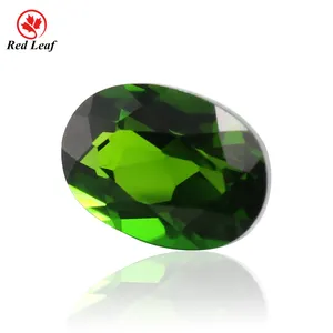 Redleaf gems high qulitty wholesale price natural chrome diopside stone oval shape Natural gems