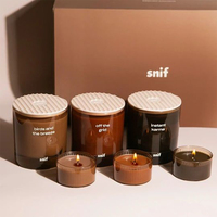AIKUN Bougie parfumée en cire de soja dans un bocal en verre réutilisable, purificateur d'air, coffret cadeau écologique personnalisé