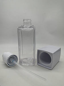 PETG, 50ml, 60ml, 100ml, 150ml, 200ml, 250ml, botella pulverizadora de niebla cuadrada plana sin fugas, resorte recargable para champú de suero para el cuidado de la piel - Product Image 4