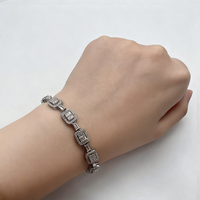 Bracelet tennis minimaliste et élégant en argent sterling S925 avec zircon pour femmes avec fermoir, cadeau de Noël