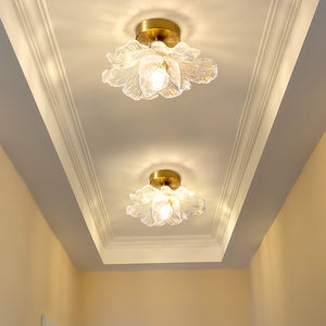 Lámpara LED de techo con forma de flor de loto para pasillo, lámpara colgante moderna Simple de resina pequeña para balcón, entrada de escalera, guardarropa - Product Image 2