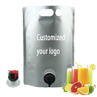 Pochettes souples en aluminium de 1L, 3L, 5L avec distributeur portable Vitop pour vin, jus de pomme, jus de mangue, boissons et eau (sac en plastique)