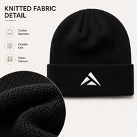Bonnet tricoté personnalisé avec broderie 3D de personnage, unisexe, pour l'hiver, le ski, les voyages, en coton et élasthanne, marque privée, vente en gros