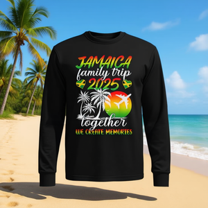 T-shirt à manches longues pour voyage en famille à la Jamaïque 2025 – Ensemble, nous créons des souvenirs – Tenue de vacances - Product Image 3