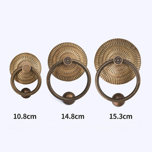 Dingcheng <b>Copper</b> Cabinet <b>Door</b> Handle 10.8cm 14.8cm 15.3cm Retro Style Round Pull <b>Knob</b> For Furniture Drawer - Product Image 1