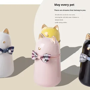 Urna de cerámica moderna para cenizas de gato, contenedor para mascotas de cremación conmemorativa ecológico a prueba de humedad sellado - Product Image 3