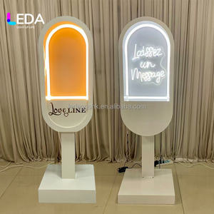LEDA Nouveauté Cabine Téléphonique Métallique Moderne pour Décoration Extérieure Mariage Fête, Présentoir Livre d'Or Audio Vidéo Éclairé par LED - Product Image 1