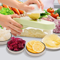 Mandoline Hachoir Manuel Réglable 9 1 Coupe-Fruits et Légumes Antidérapant PP Oignons Carottes Autres Légumes Trancheuse Julienne