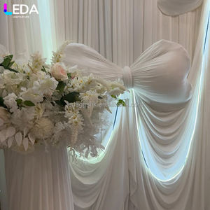 LEDA Modern Customized Wedding Backdrop Bow <b>Curtain</b> Fabric for Wedding Decoration Archway Ceremony Party Decoration - Product Image 4