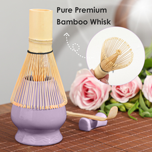 Juego de Matcha de Cerámica de Alta Calidad Estilo Japonés de 7 Piezas, Tazón de Matcha Tradicional Grabado, Cepillo de Té, Batidor de Bambú, Kit de Inicio - Product Image 4