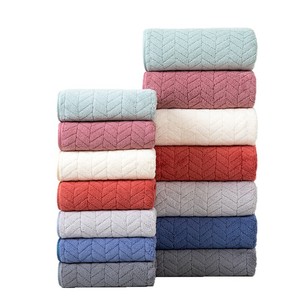 Ensemble de serviettes en microfibre corail Jin Ao motif épi de blé 35x75cm 70x140cm – Douces, absorbantes, sans peluches – Pour le bain, le visage et la maison - Product Image 3