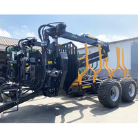 Chargeur forestier pour bois et canne à sucre, équipement 4x4, remorque 14 tonnes, grue forestière automotrice de 8,5 m pour le levage du bois